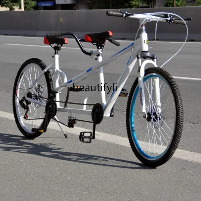 

zq Double/Three-Man Tandem Bike, Two People Riding Scenic Spots, Square, Taxi, Sightseeing Car, Disc Brake Speed Change