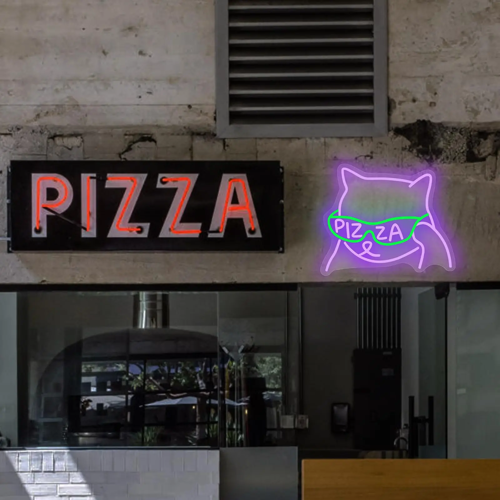 Occhiali da sole per pizza Insegna al neon per gatti Insegne a led anime per camera da letto Insegne luminose per ristorante Cucina Bar Beer Man Cave Party Decor