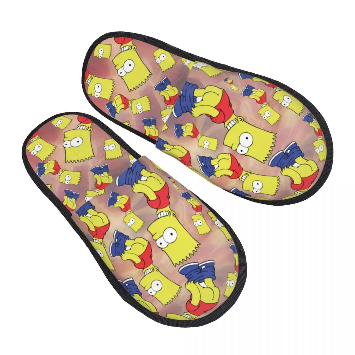 Custom Print Women The Simpsons Bart House Slippers Cozy Warm Memory Foam Fluffy Slipper Indoor Outdoor Shoes