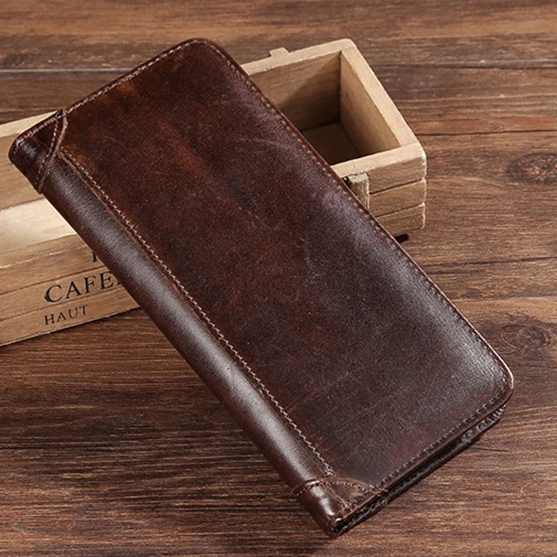 Men's Genuine Leather Long Wallet Bifold Money Card Holder Clutch Purse Hot