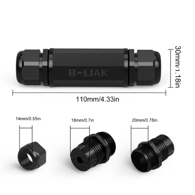 Conector impermeable RJ45 Cat5/Cat5e/Cat6 Cable Ethernet Acoplador doble cabezal