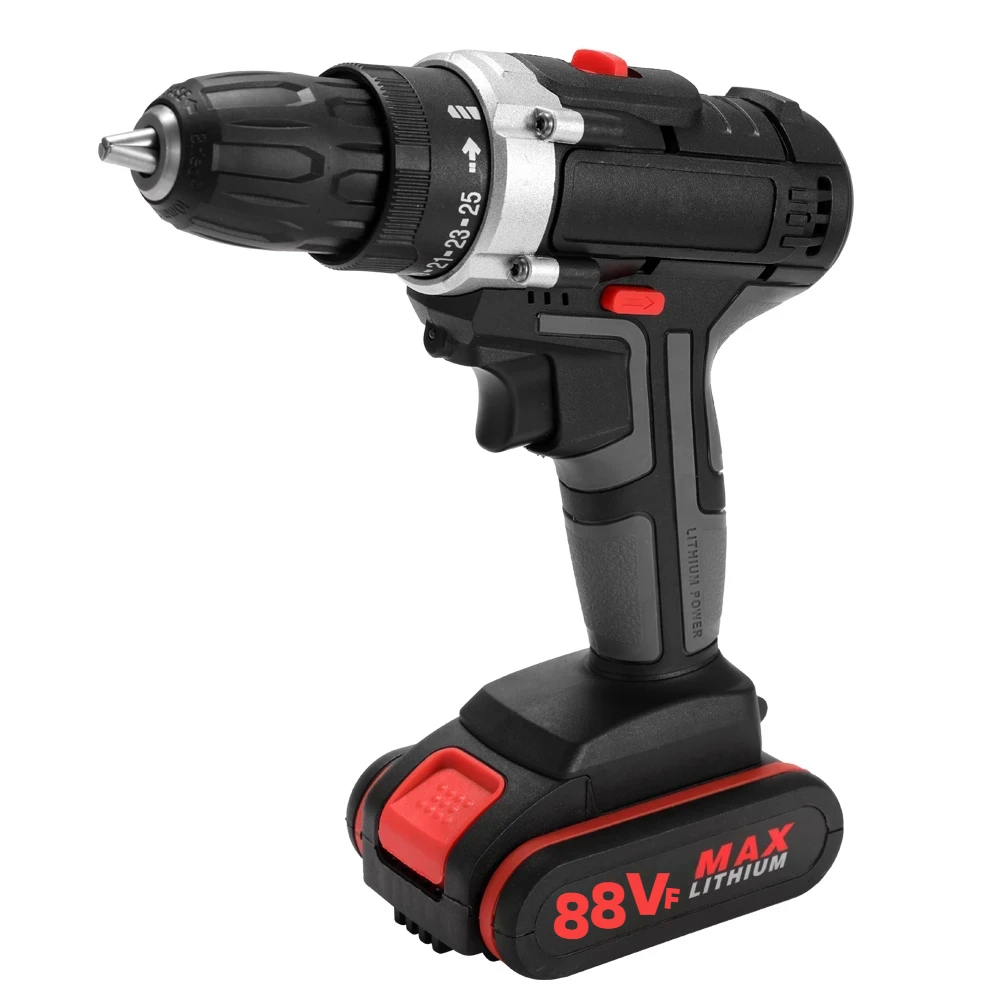 18V 88VF Electric Impact Cordless Drill High-power Lithium Battery Wireless Rechargeable Hand Drill Electric Power Tools