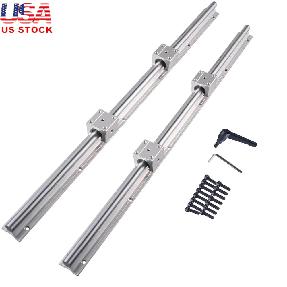 

SBR16 Linear Rail 1200mm Guide with 2 Rails 4 SBR16UU Bearing Blocks CNC Router Lathe Mill DIY Industrial Applications