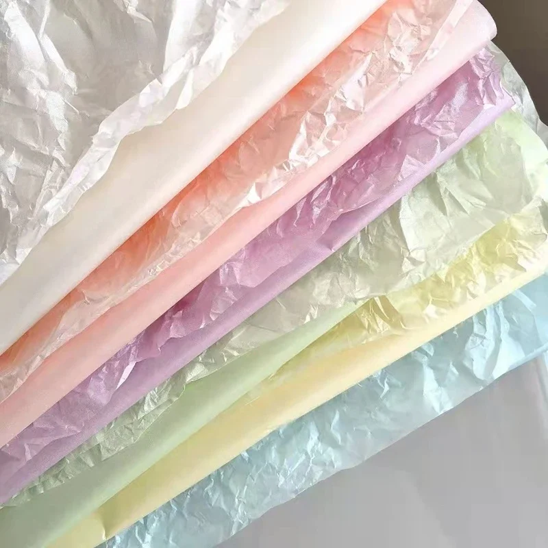 20pcs Pearlescent Sydney Paper Lined Bouquet Floral Flower Packaging Material Waterproof Flower Wrapping Metallic Tissue Paper