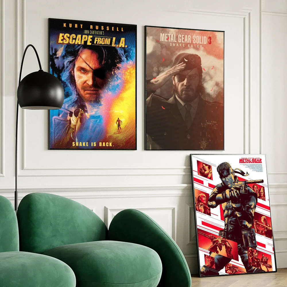 Metal Gear Solid MGS Anime Posters Sticky Waterproof Paper Sticker Coffee House Bar Kawaii Room Decor