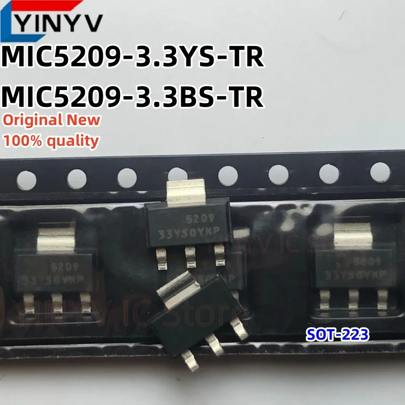 10-50Pcs MIC5209-3.3YS-TR MIC5209-3.3YS MIC5209-3.3BS MIC5209 SOT-223 500mA Low-Noise LDO Regulator Original New 100% quality