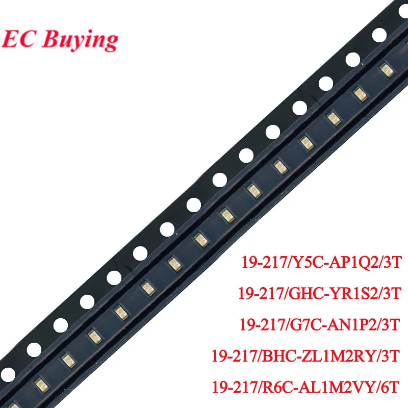 100Pcs/lot 0603 SMD LED Light Blue Red Yellow Green 19-217/BHC-ZL1M2RY/3T R6C-AL1M2VY/6T Y5C-AP1Q2/3T GHC-YR1S2/3T G7C-AN1P2/3T