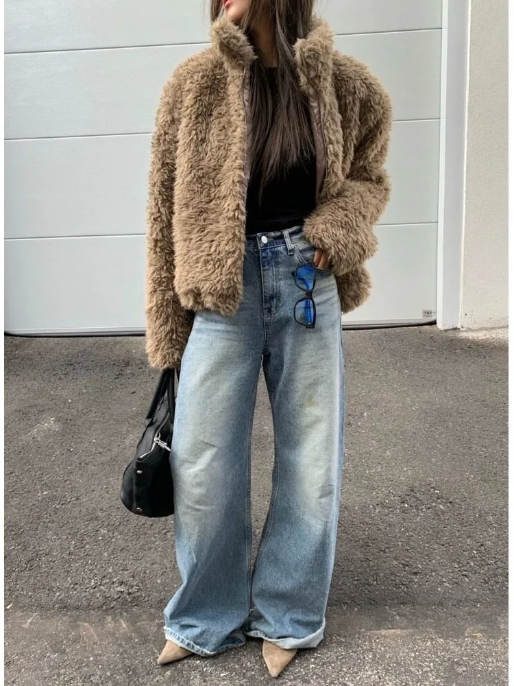 Chic Korean Style Thickened Cotton Warmth Zipper Coat Female Spring Autumn Winter Wearable Comfortable Regular Fit Outerwear