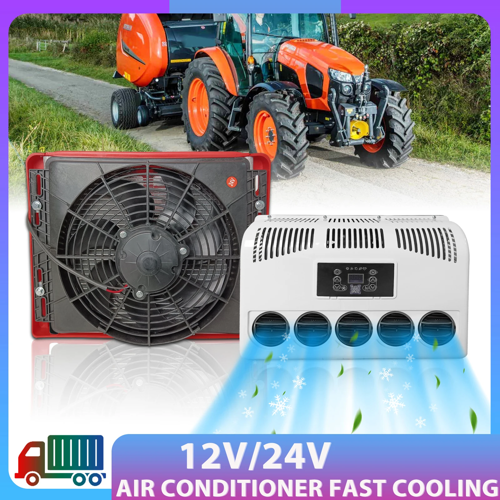 

Treeligo New Electric Truck Parking Air Conditioner 12V Car Split air conditioning 24V For Auto Tractors Motorhome Camper Van RV