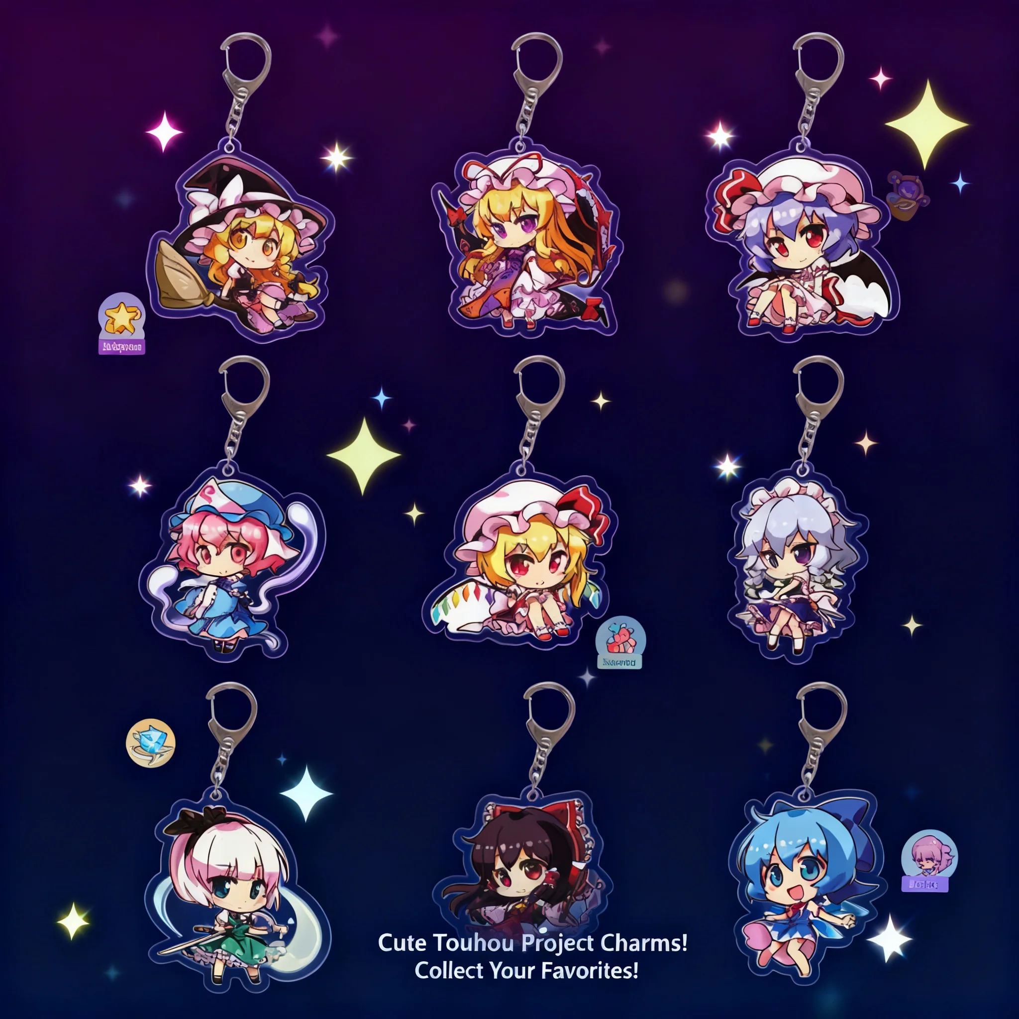 

Anime Game Touhou Project Reimu Hakurei Shikigami God Jade Acrylic Keychain Pendant Double Sided Transparent Accessories Gift