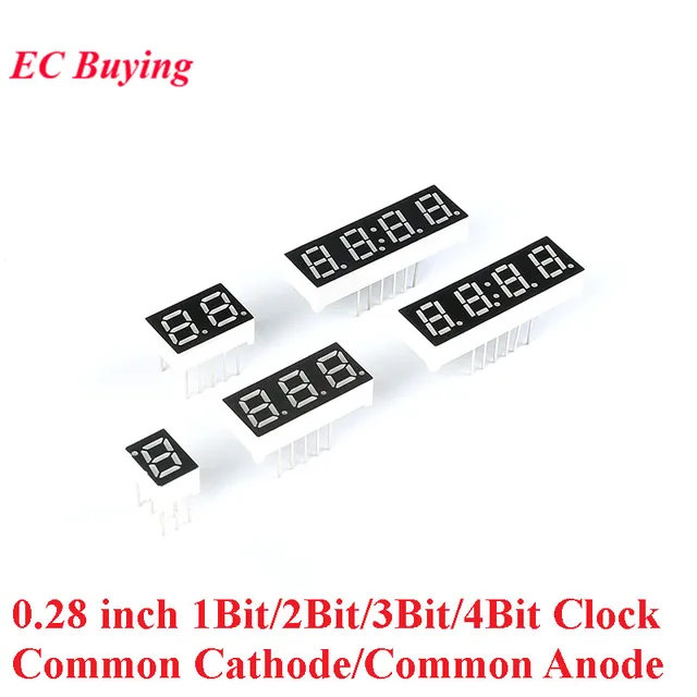 2-10 sztuk 0,28 cala 0,28 "tablica wyświetlacza LED 7 segmentów 1 bit/2 bit/3 bit/4 bit cyfra zegara cyfrowa tuba czerwona wspólna katoda/anoda