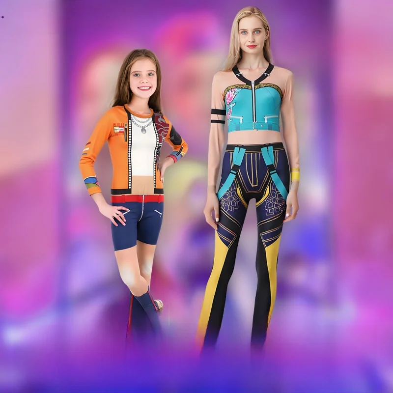 

Хэллоуин K Светящийся аниме Косплей Костюм 3D цифровой принт Комбинезон с низкой талией ort Брюки из полиэфирного волокна Женский костюм