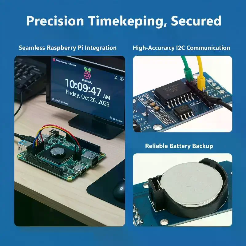 Timer Memory Module DS3231 AT24C32 IIC RTC Module With Battery Clock Replace DS1307 I2C RTC Board For Raspberry Pi