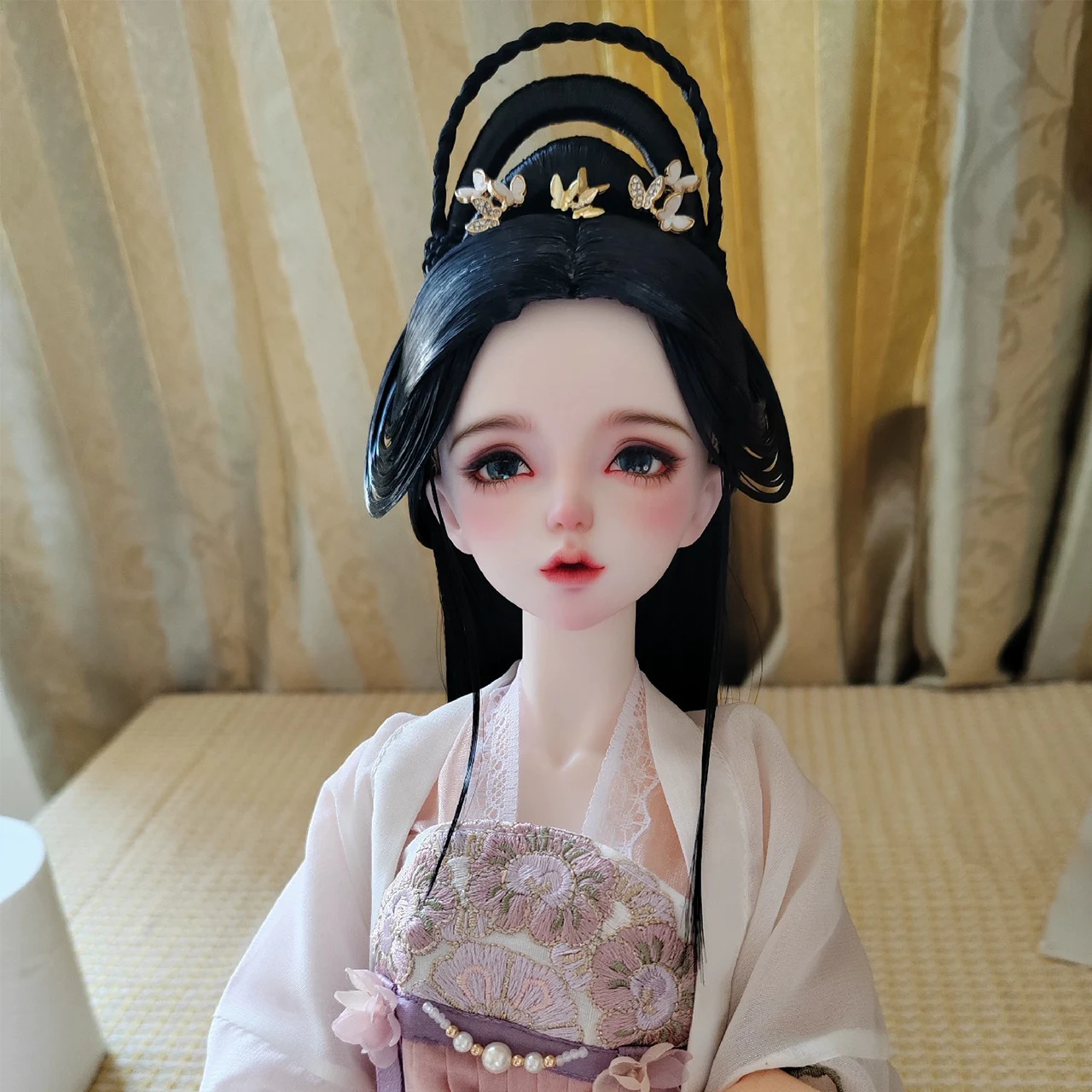 

1/6 1/4 1/3 Scale Ancient Costume BJD Doll Wigs Chinese Hanfu Vintage Hair Fairy Wig For MSD SD13 Girl SSDF Accessories A2076