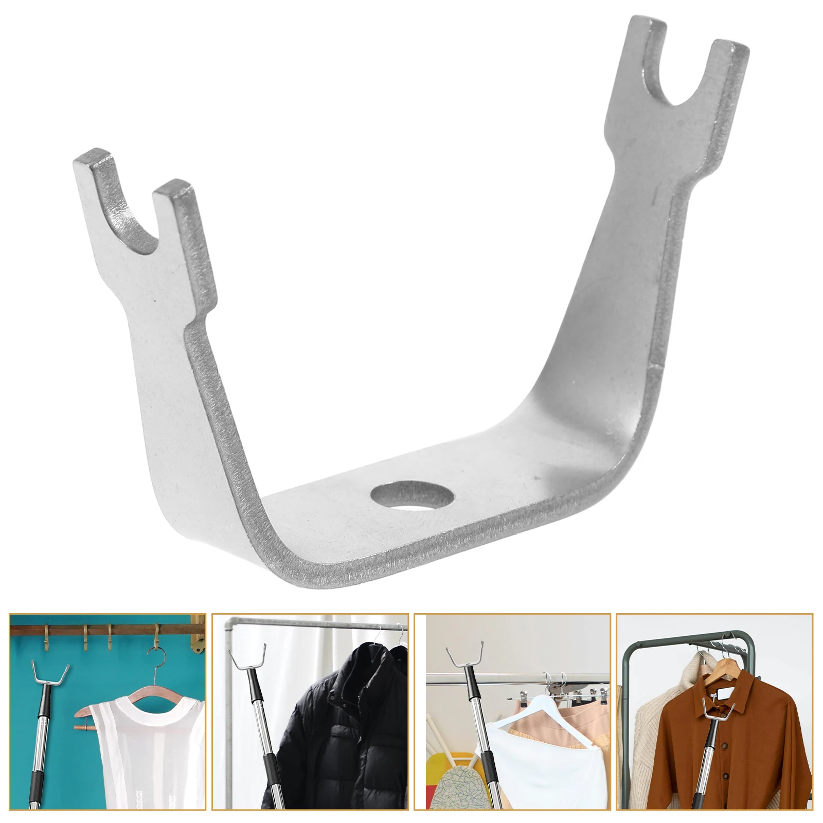 

Pole Fork Replacement Metal Clothes Rod Fork Reusable Clothes Hanging Tool For Balcony Outdoor Indoor Drying