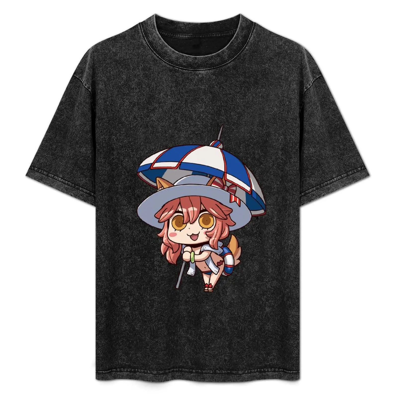 Tamamo no Mae (Lancer) - Summer T-Shirt blue archive for a boy men t shirt