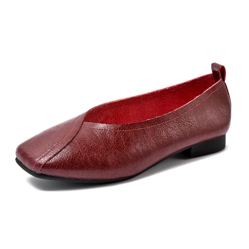 AIYUQI flat shoes  2024 new autumn genuine leather women flat shoes onon-slip Plus Size 35-43 Women casual shoes