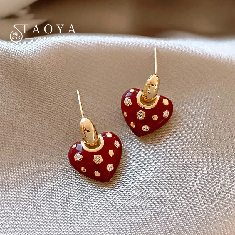 2024 nowy projekt Ankora czerwone serce wisiorek kolczyki na walentynki Party damska luksusowa biżuteria akcesoria do uszu prezent dla dziewczyny