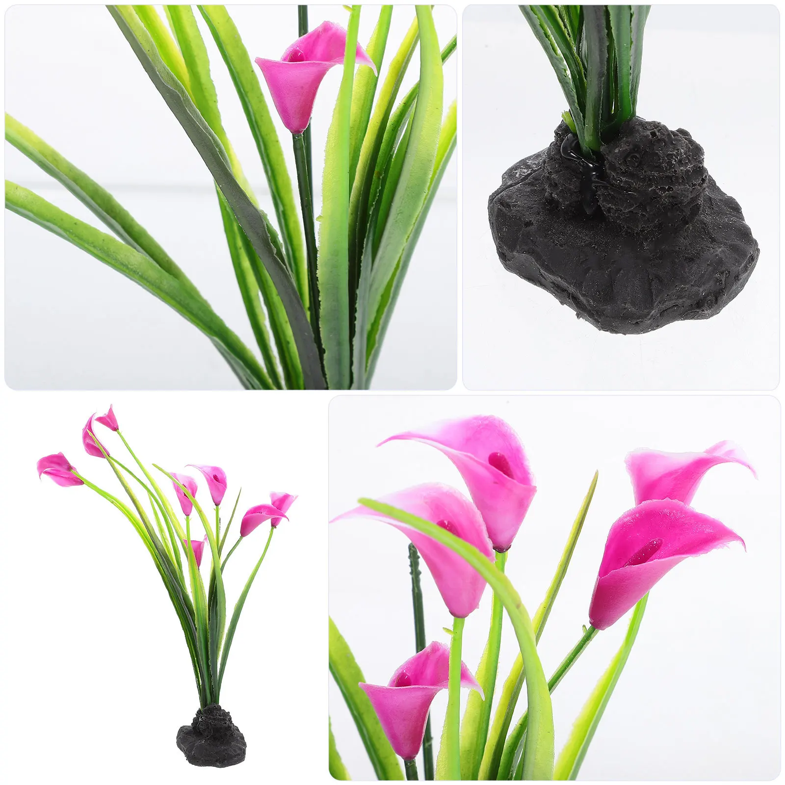 

2Pcs High Quality Aquarium Plant Fake Plant Decor for Fish Tank Lifelike Natural Feeling Steady Stand Desktop Decor
