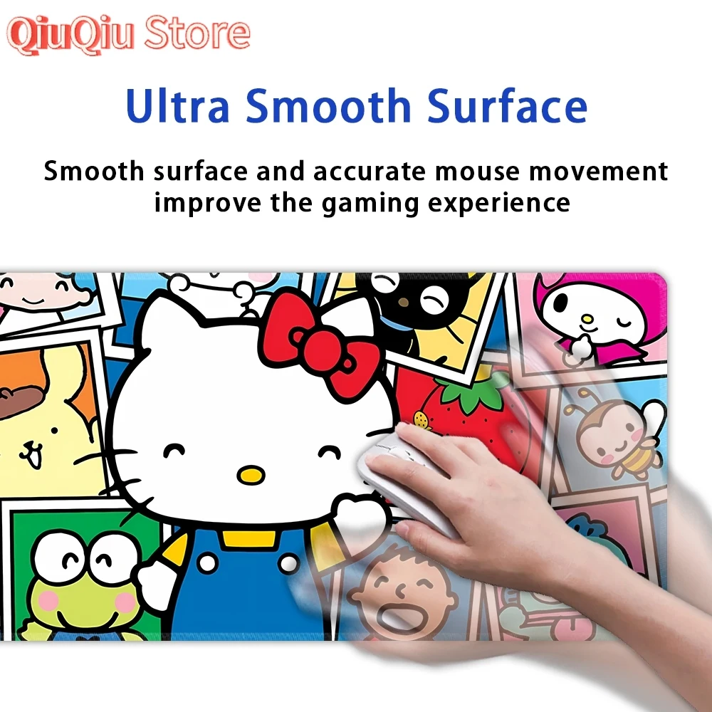 Alfombrilla de ratón para juegos Sanrio, alfombrilla de ratón bonita de Hello Kitty, alfombrilla de ratón extendida personalizada grande, alfombrilla de escritorio