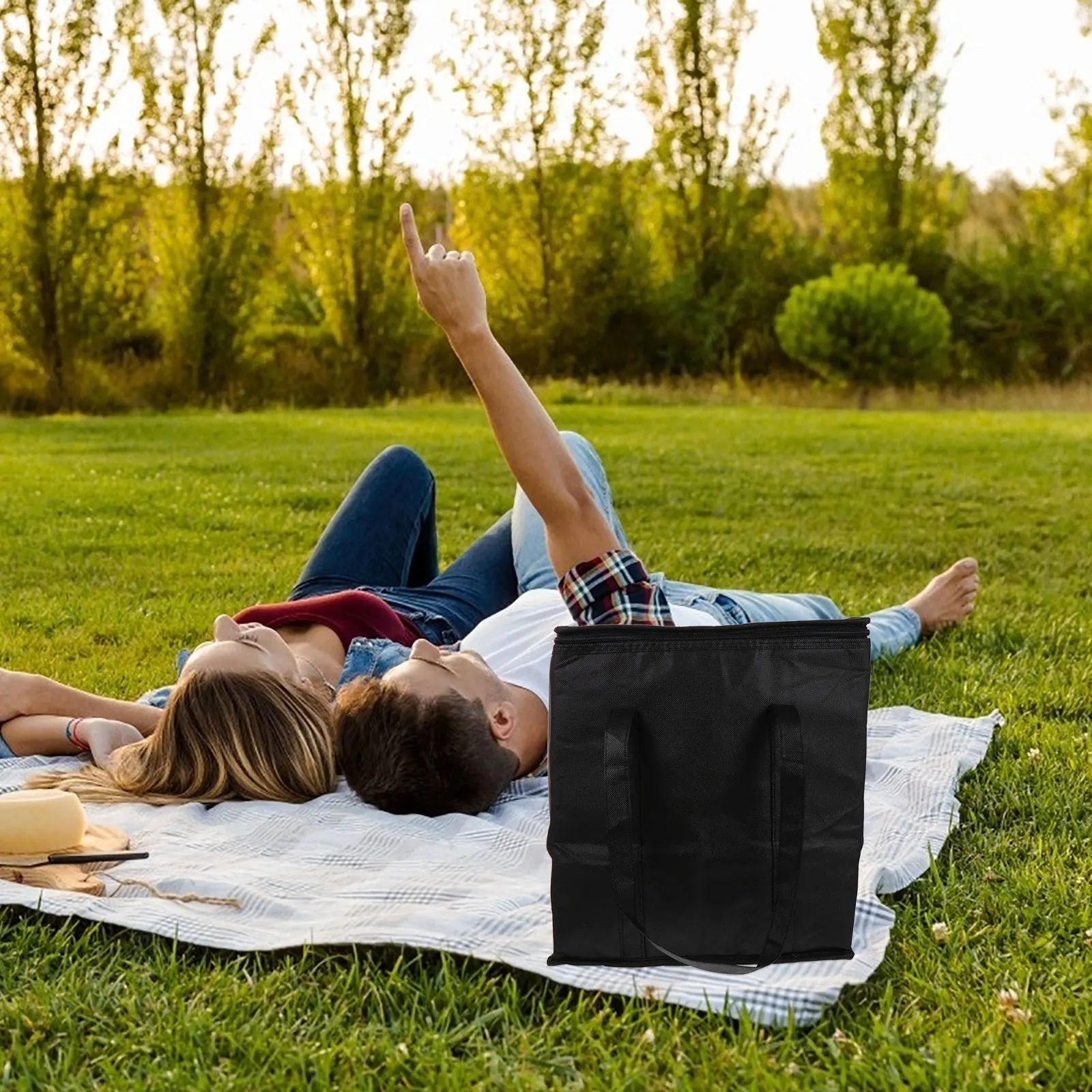 

1pc Insulated Bags Non woven Fabric Thick Lightweight Portable Lunch Takeaway Cooler Tote Picnic Camping Fruit Storage