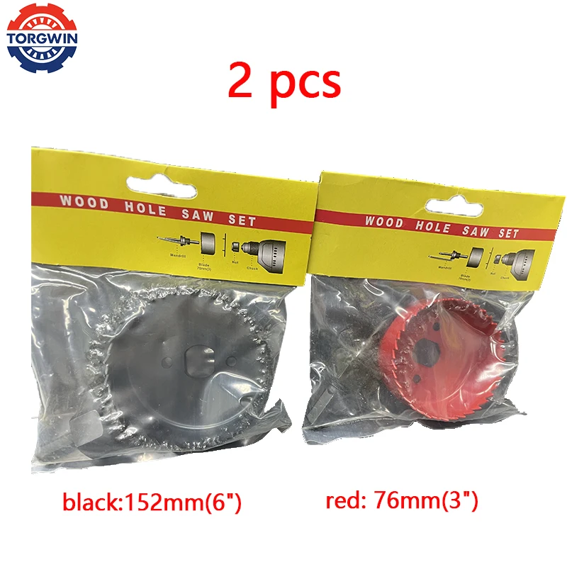2/6pcs 목공 구멍 톱 세트 드릴 비트 탄소강 19-127mm 구멍 커터 세트 Plasterboard 천장 나무 구멍 톱 키트