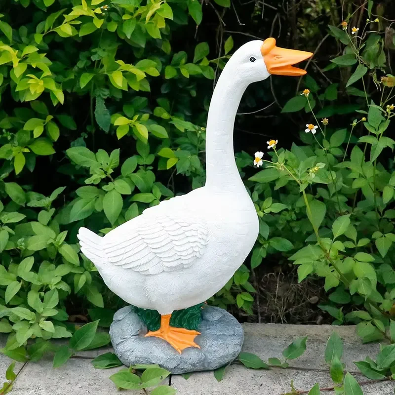 for Goose Themed Resin Crafts Art Statue Hand painted Fashion Ornament Indoor Outdoor Garden Home Decor Halloween Christmas
