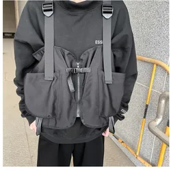 Workwear Vest Bag for Men's Street Dark Style Outdoor Sports with Multiple Pockets for Men's Backpack Fashion Trend Niche 가방