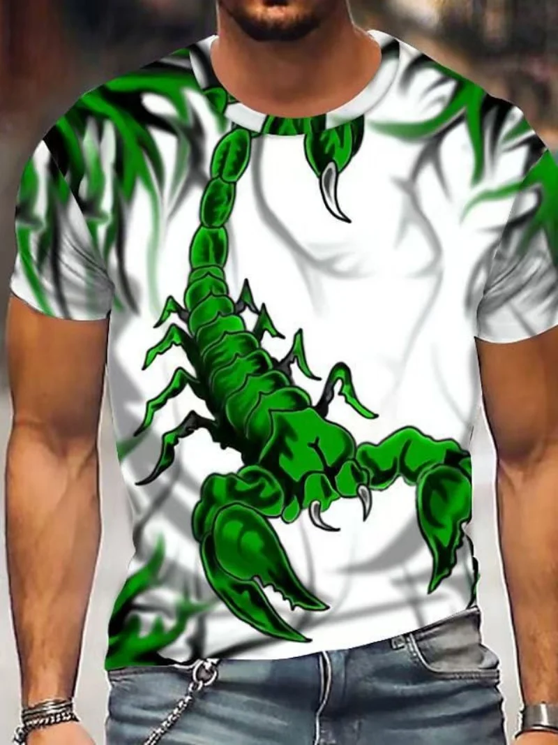 2025 ชายเสื้อยืด 3dพิมพ์สัตว์แมงป่องรูปแบบแขนสั้นแฟชั่นStreetเสื้อผ้าเด็กชายเสื้อยืดtop
