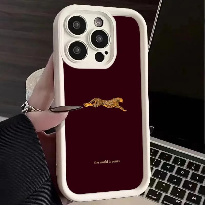 Funda de teléfono con estampado de leopardo a la moda para iPhone 17 Pro Max Air 13 12 Mini 16 15 14 11 7 8 Plus X XR XS 16e funda de silicona suave