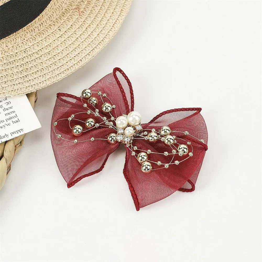 Decoraciones de zapatos de mujer con perlas, diseño de lazo brillante, accesorios de hebilla, bolsos/ropa/zapatos DIY, joyería de flores, 1 ud.