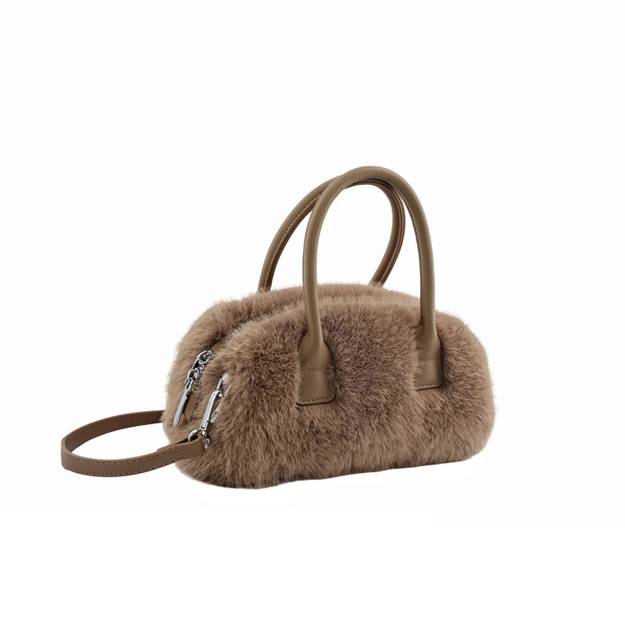 Сумка через плечо из искусственного меха, женские сумки из искусственной норки, осенне-зимняя модная плюшевая сумка-тоут Bolso Mujer