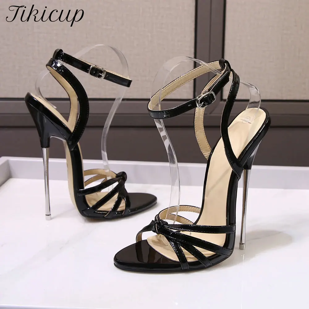 

Tikicup/женские босоножки на очень высоком каблуке 16 см с открытым носком на шпильке, летние женские пикантные туфли-лодочки, вечерние модельные туфли, большие размеры 35-46