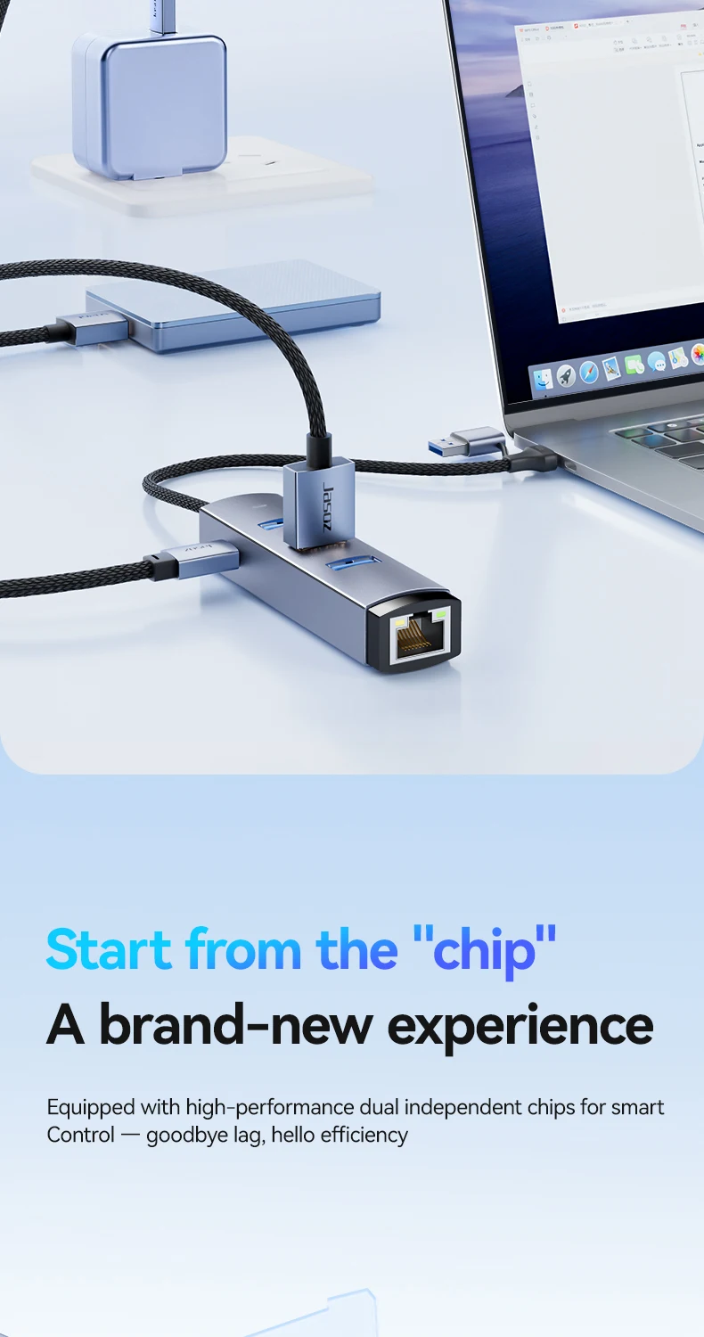 FDBRO 1000Mbps USB/USB-C Ethernet LAN-Adapter 3-Port USB3.0-Hub Dockingstation USB3.0-Hub zu RJ45 Gigabit-Netzwerkkarte für PC – Detail 8
