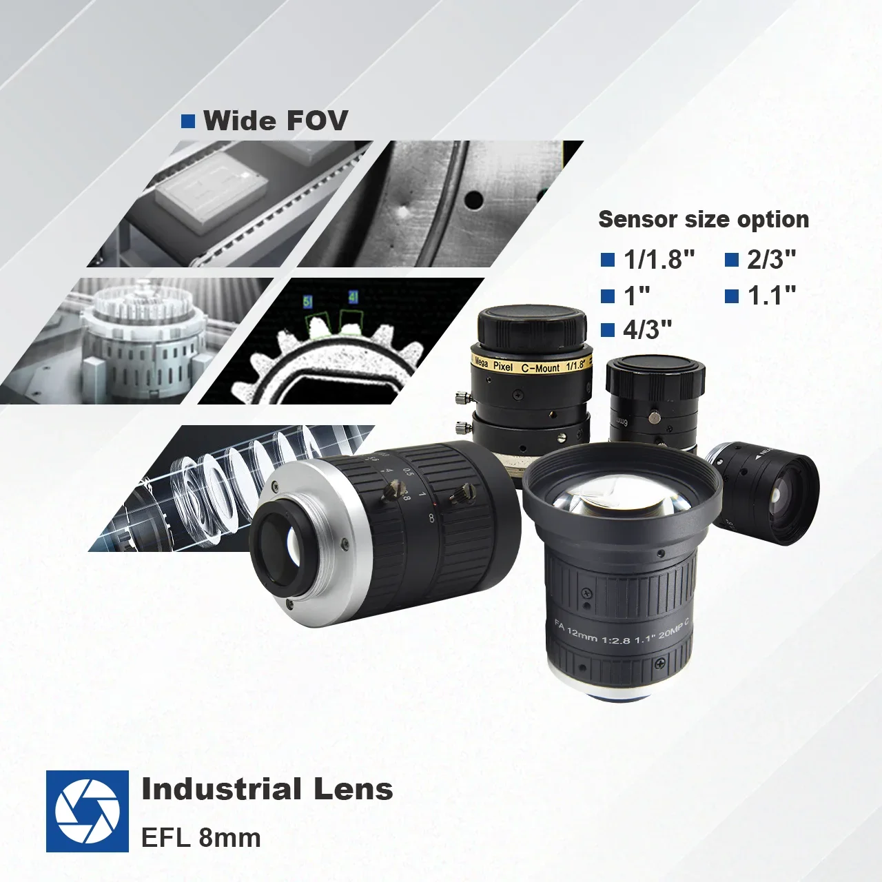 Фиксированный объектив камеры C-Mount 85 мм F2.0, 4/3 дюйма, с креплением M12 с ручной диафрагмой, разрешение 3 МП