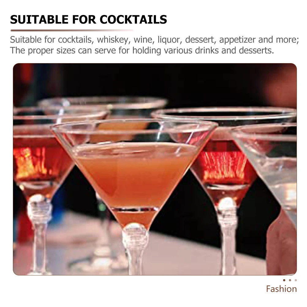 

Cocktail Glass Triangle Cocktails Glasses Martinis Beverage Drinking Cups Clear Highball glass Dessert Goblets bar Classic Mixer