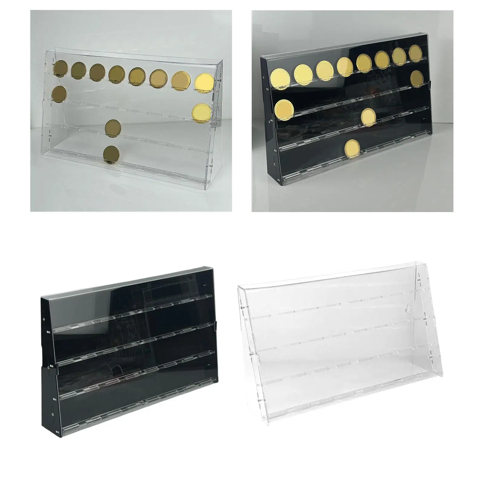 Challenge Specie Wall Display Case, Medal Shadow Box Clear Display Stand for Exhibitions Collectibles Badges Broochs Medals