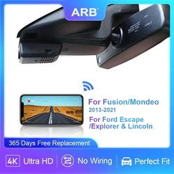 For Ford Mondeo MK5 & Fusion 2013-2021 4K Car Camera, for Ford Escape/Explorer & Lincoln, ARB OEM Look Video Recorder with WIFI
