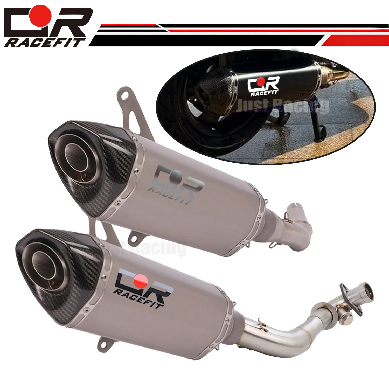 For Vespa GTV GTS 250 300 300ie 2008-2020 Motorcycle Exhaust Front Link Mid Pipe Muffler Titanium alloy