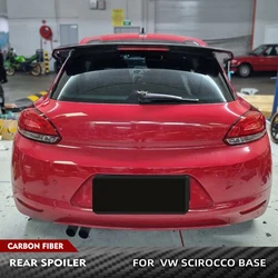 Car Rear Trunk Roof Lip Wing Window Racing Spoiler for Volkswagen VW Scirocco 2008-2013 Base Non for R Rline Carbon Fiber/FRP