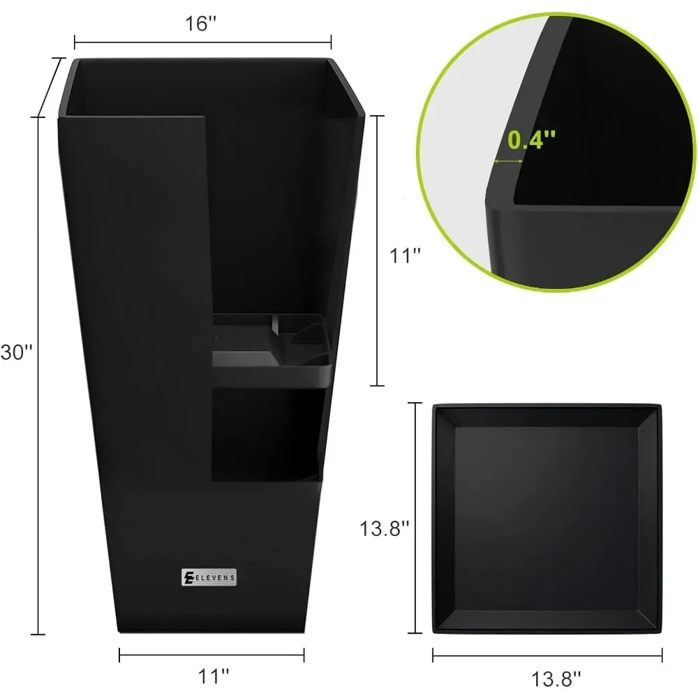 Imagem -06 - Original Elevens Tapered Square Planters Vasos de Flores Altos do Jardim Plantador Grande para Pátio Plantas Bonsai Pot 30