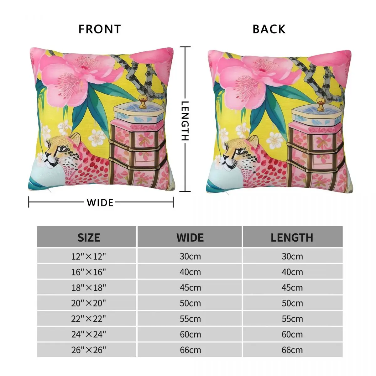 Cheetah Chinoiserie Jar Cherry Blossom Pillowcase Polyester Linen Velvet Pattern Decor Throw Pillow Case Sofa Cover Wholesale