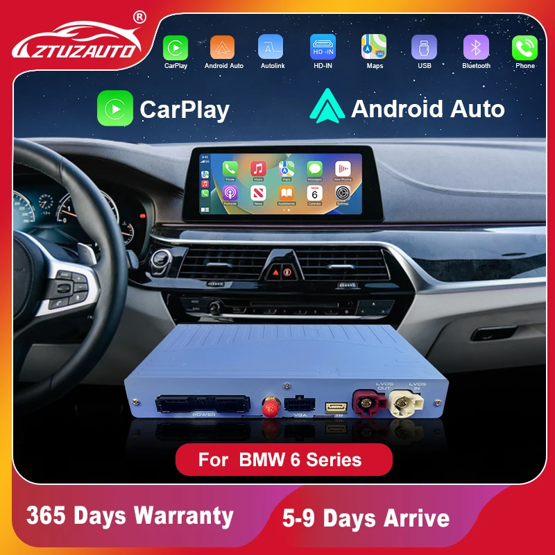 Smart Box Wireless CarPlay for BMW 6 Series F06 F12 F13 E63 E64 2011-2020, with Android Auto Mirror Link AirPlay Multimedia