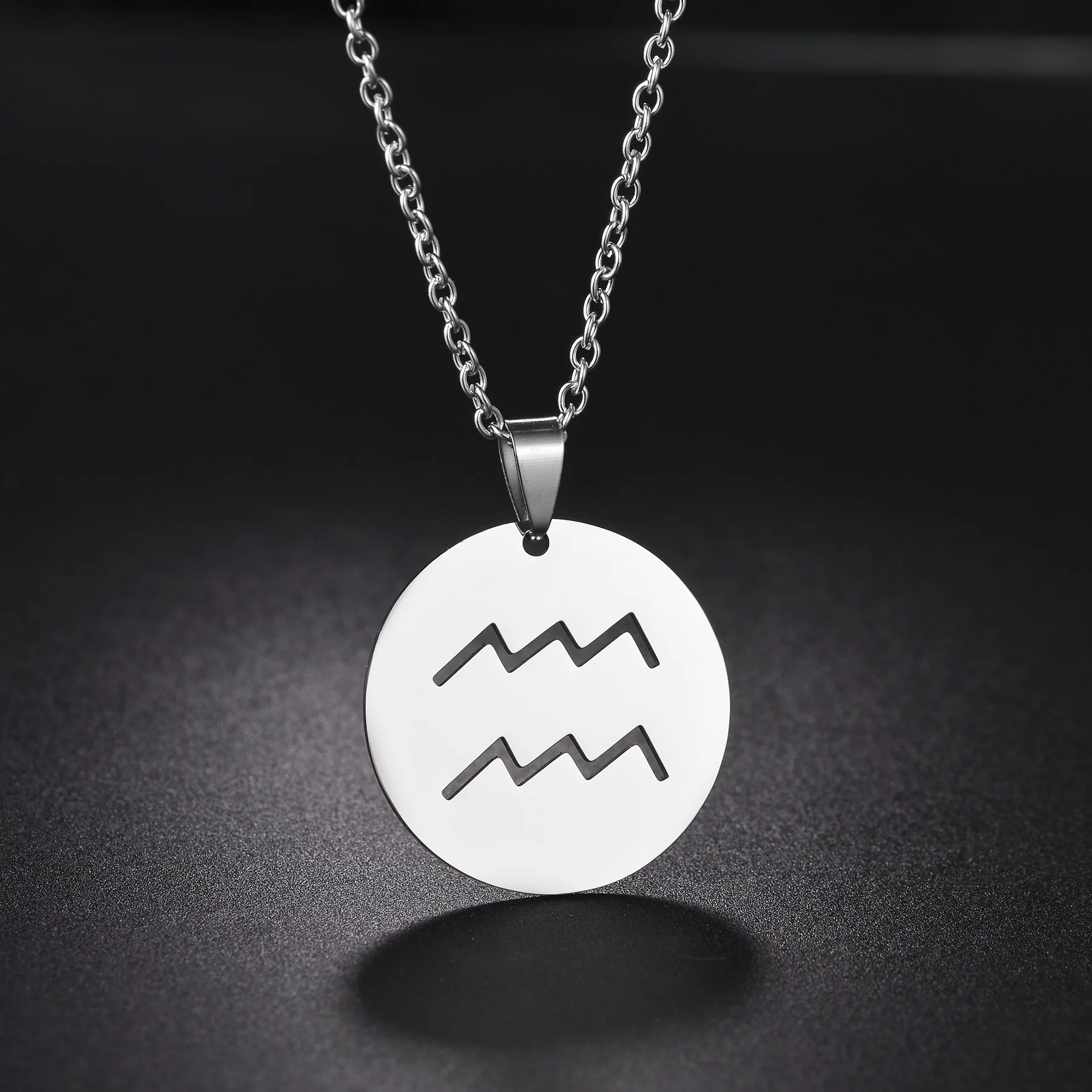 حار Sale12 الأبراج زودياك قلادة سلسلة قلادة للنساء الرجال الحمل برج العذراء برج العقرب الجدي الدلو هدية عيد