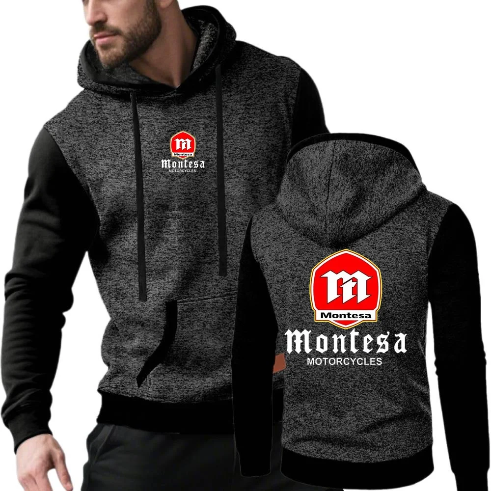 Men Fall Winter Men's Loose Hooded Sweatshirt with Long Sleeves Montesa Motorcycle Men Casual Multi Colored Hoodies