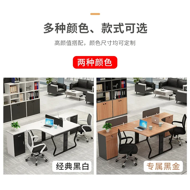 Single office desk and chair 2/4/6 seat, fashionable staff table, modern simple furniture