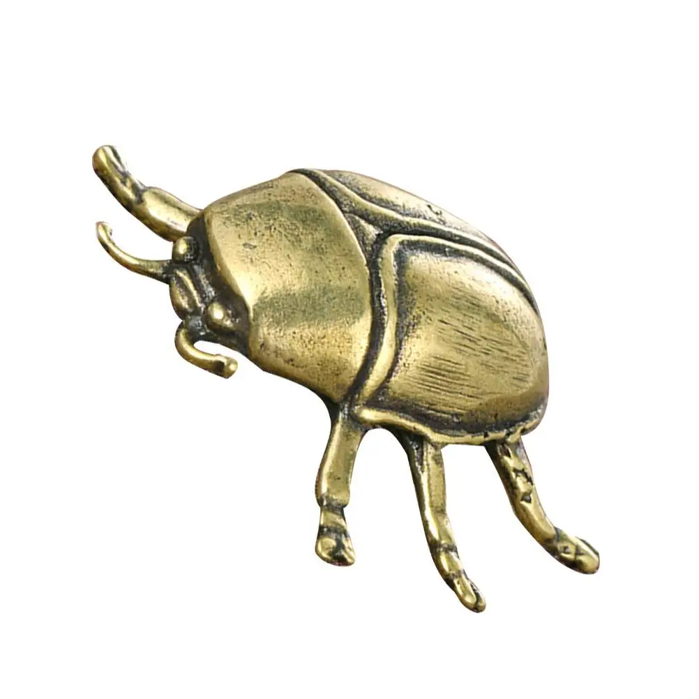 

Vintage Retro Brass Beetle Decor Mini Figurine Creative Desktop nament Indoor Tabletop Crafts Unique Design Small
