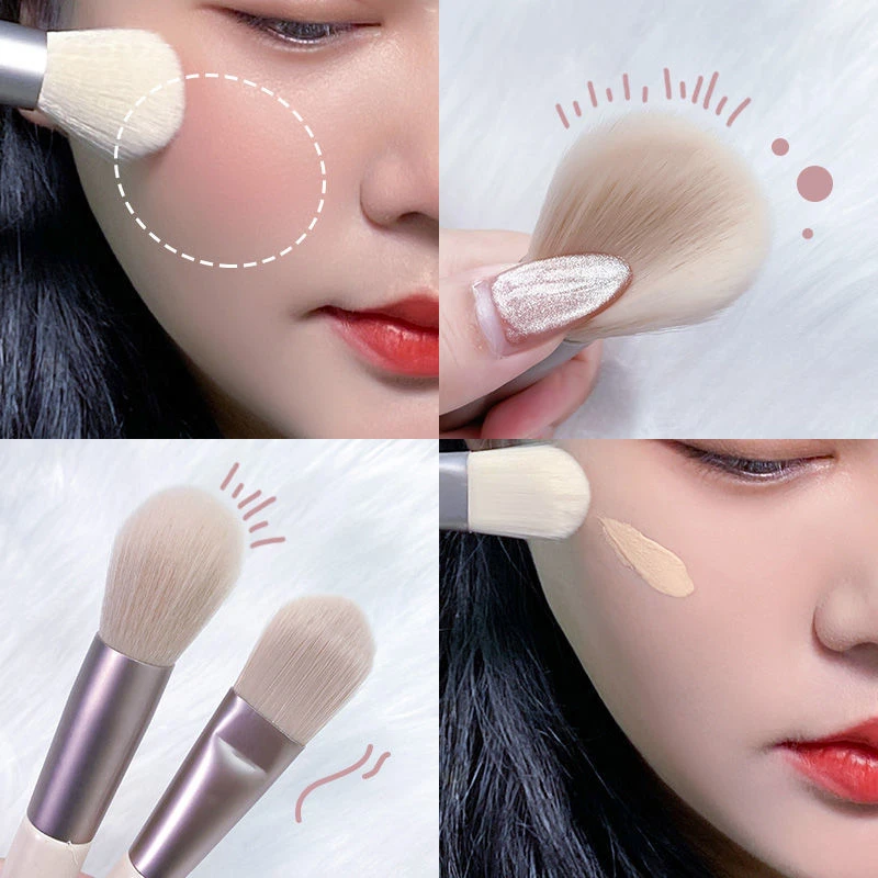 8 ชิ้นแบบพกพาแปรงแต่งหน้าขนนุ่มสีชุดแปรงแต่งหน้าสามเณรเริ่มต้นขั้นสูงชุดเครื่องมือแต่งหน้า