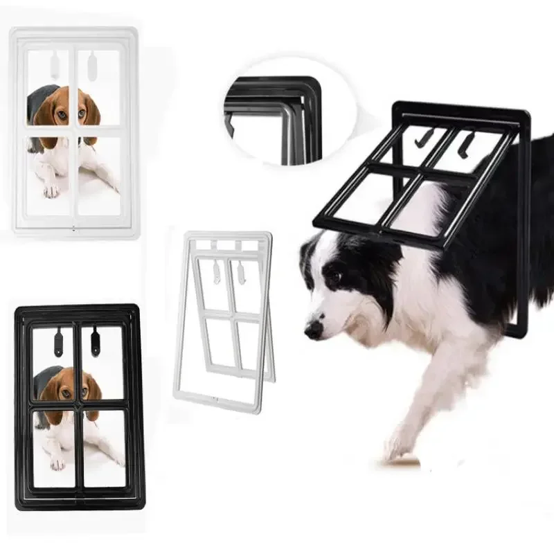 Lockable Plastic Pet Door for Mosquito Proof Screen Window Security Flap Gates Pet Tunnel Dog Fence Free Access