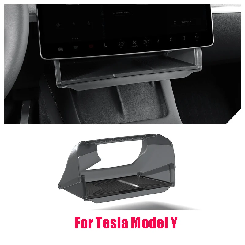 

Storage Box Center Console Hidden For Tesla Model Y 2023 2024 2025 2026 Center Console Screen Under Storage Organizer Tray